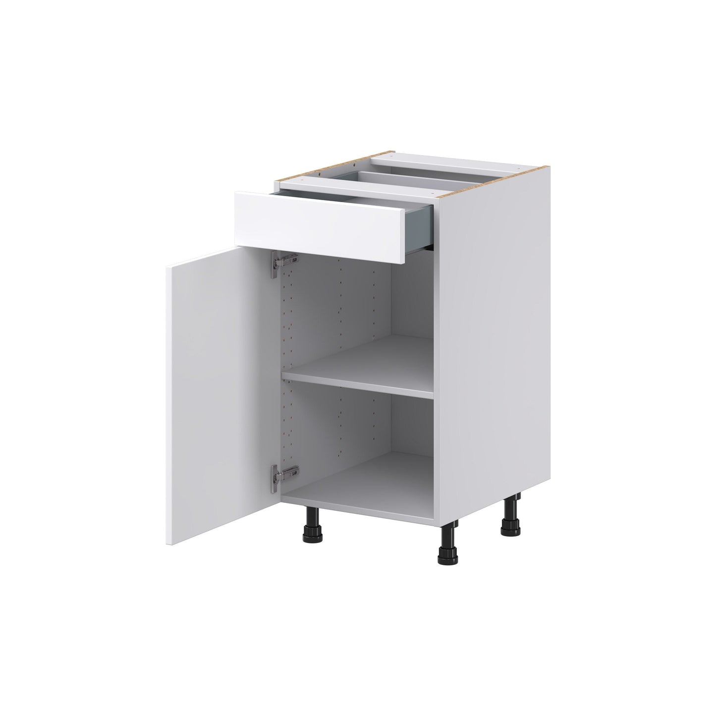 Hugo&Borg Jolie 18-in W x 34.5-in H x 21-in D Warm White 1-Drawer Base Fully Assembled Cabinet (Recessed Panel Shaker Style)