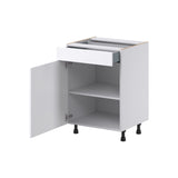 Hugo&Borg Jolie 24-in W x 34.5-in H x 21-in D Warm White 1-Drawer Base Fully Assembled Cabinet (Recessed Panel Shaker Style)