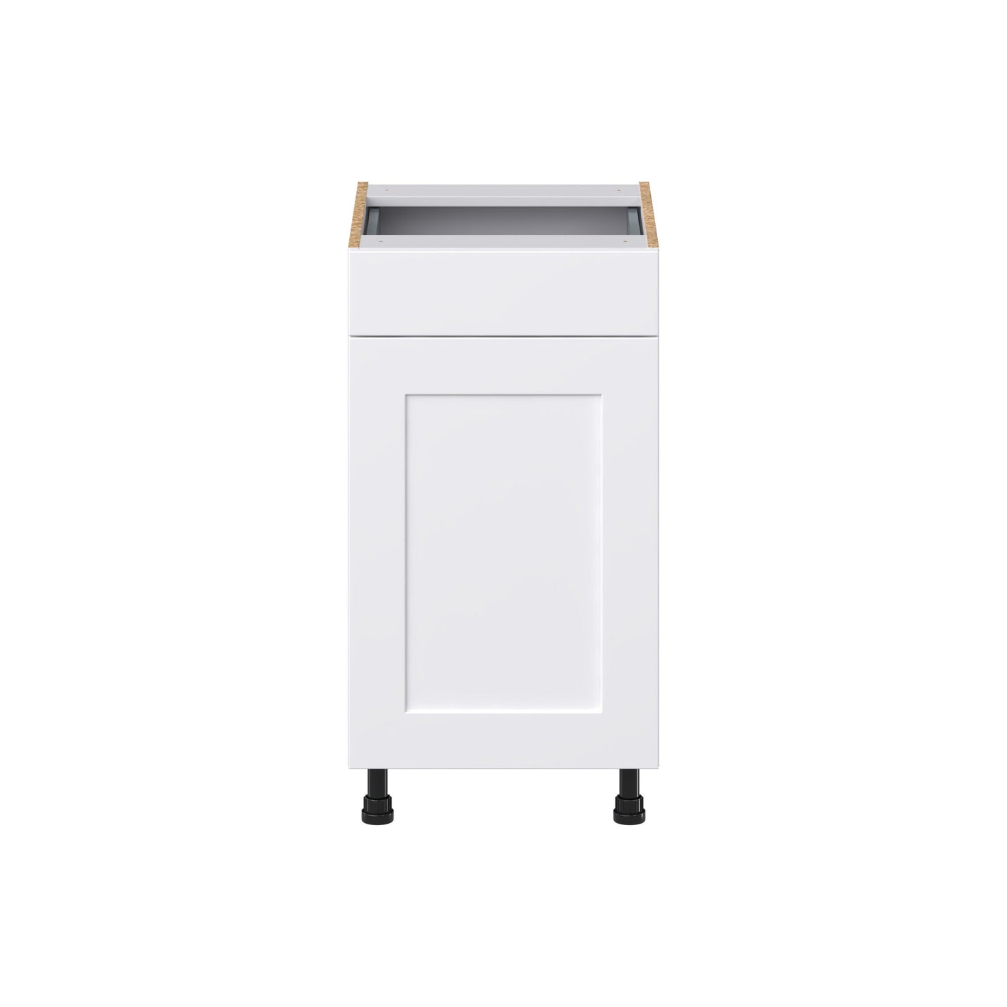 Hugo&Borg Jolie 18-in W x 34.5-in H x 21-in D Warm White 1-Drawer Base Fully Assembled Cabinet (Recessed Panel Shaker Style)