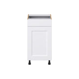 Hugo&Borg Jolie 18-in W x 34.5-in H x 21-in D Warm White 1-Drawer Base Fully Assembled Cabinet (Recessed Panel Shaker Style)