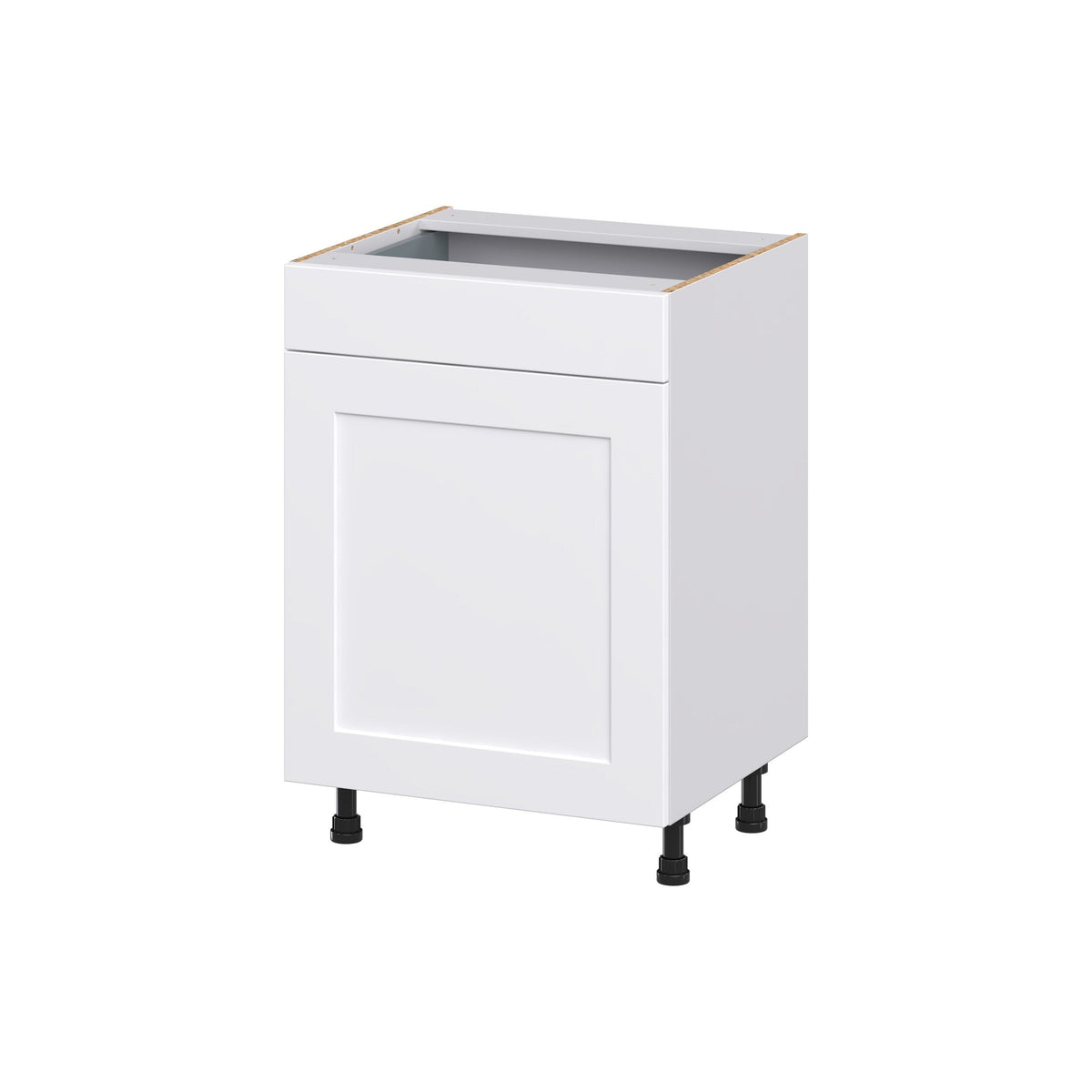 Hugo&Borg Jolie 24-in W x 34.5-in H x 21-in D Warm White 1-Drawer Base Fully Assembled Cabinet (Recessed Panel Shaker Style)