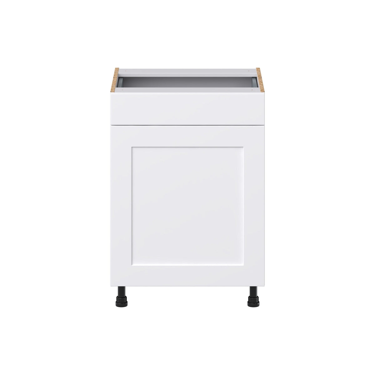 Hugo&Borg Jolie 24-in W x 34.5-in H x 21-in D Warm White 1-Drawer Base Fully Assembled Cabinet (Recessed Panel Shaker Style)