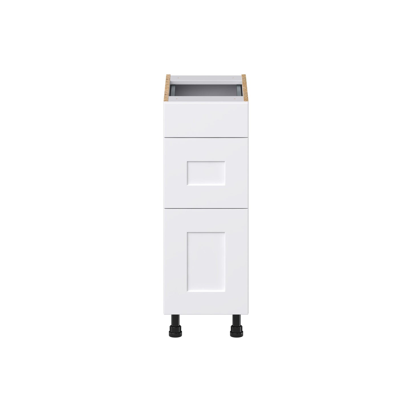 Hugo&Borg Jolie 12-in W x 34.5-in H x 21-in D Warm White 3-Drawer Base Fully Assembled Cabinet (Recessed Panel Style)