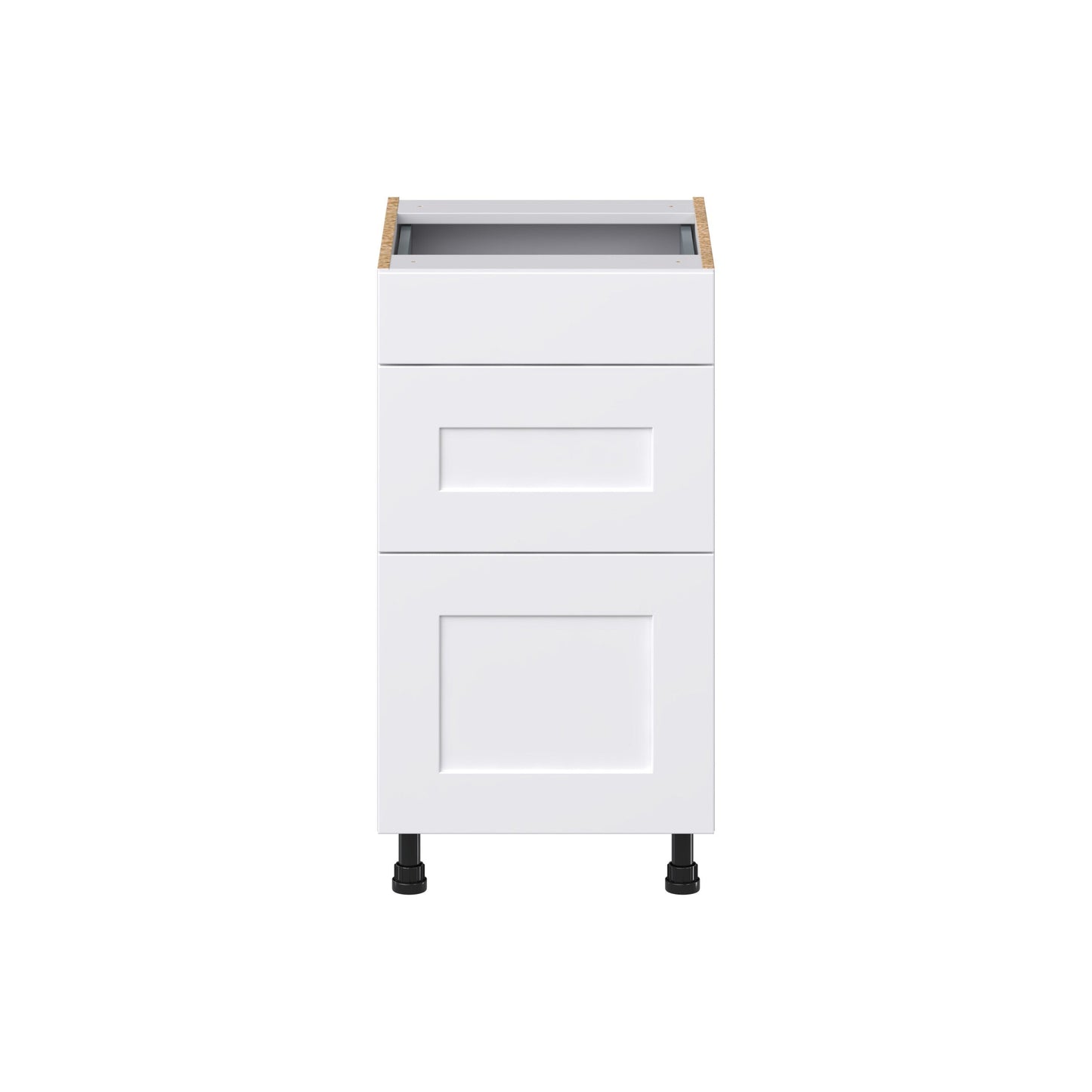 Hugo&Borg Jolie 18-in W x 34.5-in H x 21-in D Warm White 3-Drawer Base Fully Assembled Cabinet (Recessed Panel Style)