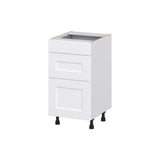 Hugo&Borg Jolie 18-in W x 34.5-in H x 21-in D Warm White 3-Drawer Base Fully Assembled Cabinet (Recessed Panel Style)