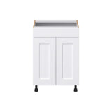 Hugo&Borg Jolie 24-in W x 34.5-in H x 21-in D Warm White Sink Base Fully Assembled Cabinet (Recessed Panel Shaker Style)