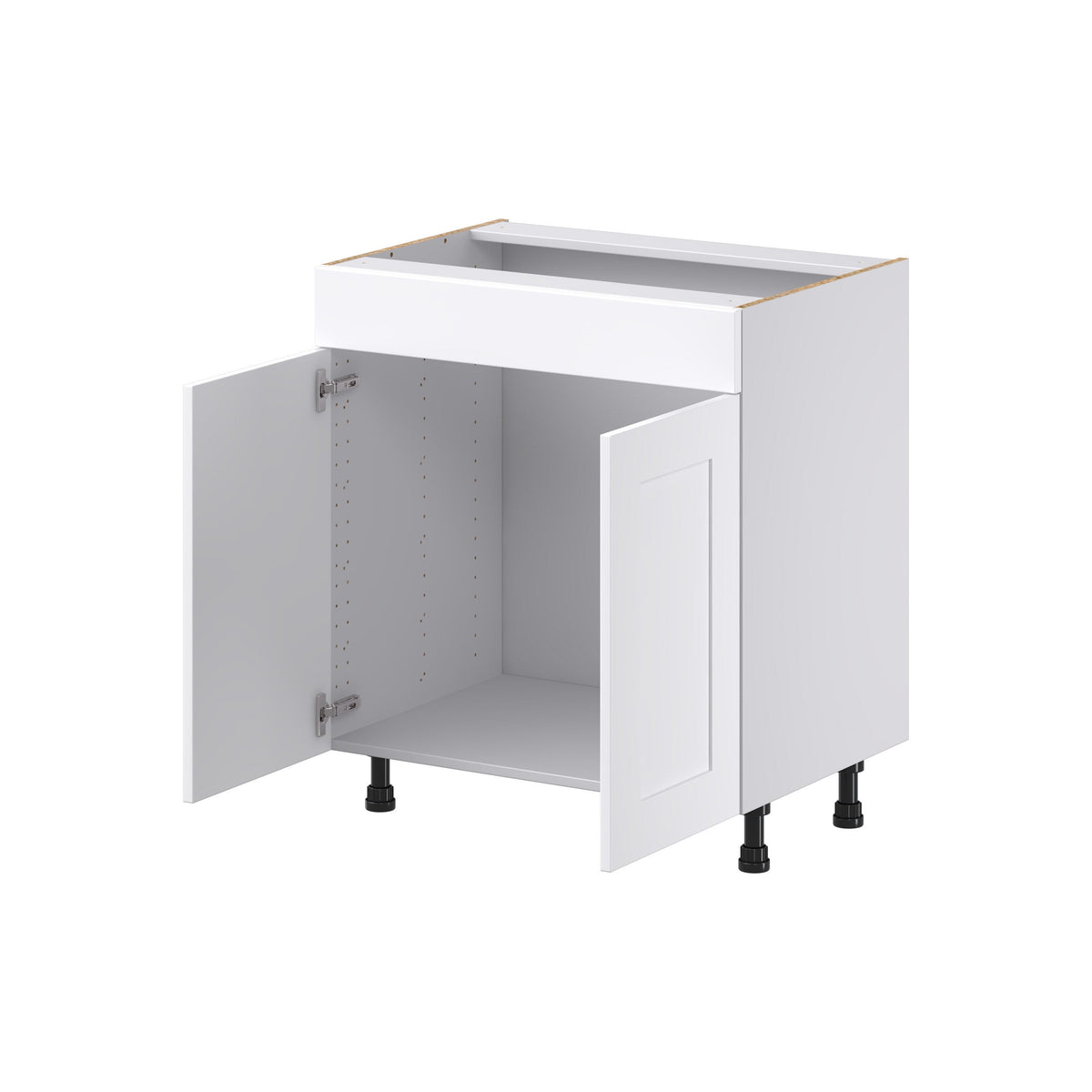 Hugo&Borg Jolie 30-in W x 34.5-in H x 21-in D Warm White Sink Base Fully Assembled Cabinet (Recessed Panel Shaker Style)