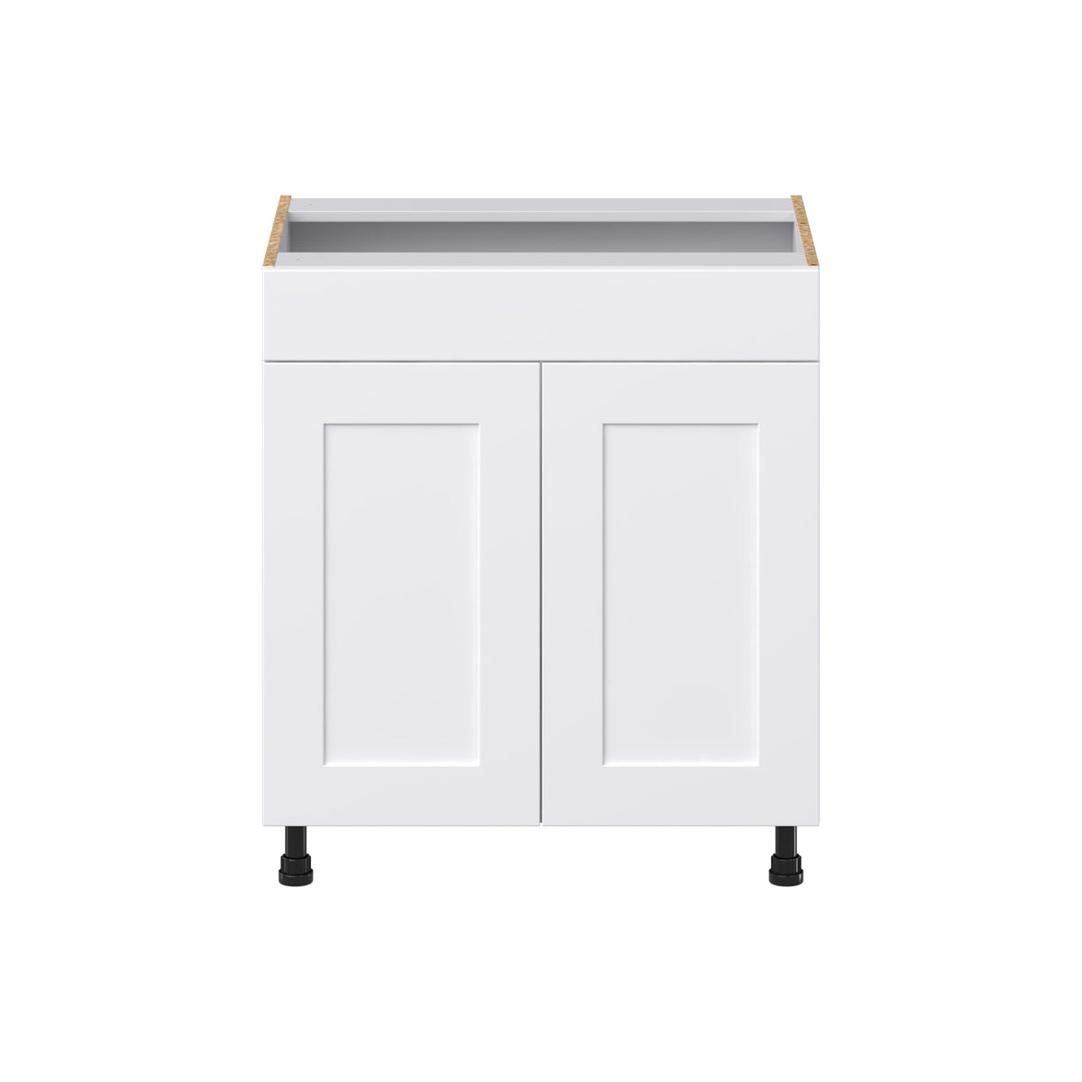 Hugo&Borg Jolie 30-in W x 34.5-in H x 21-in D Warm White Sink Base Fully Assembled Cabinet (Recessed Panel Shaker Style)