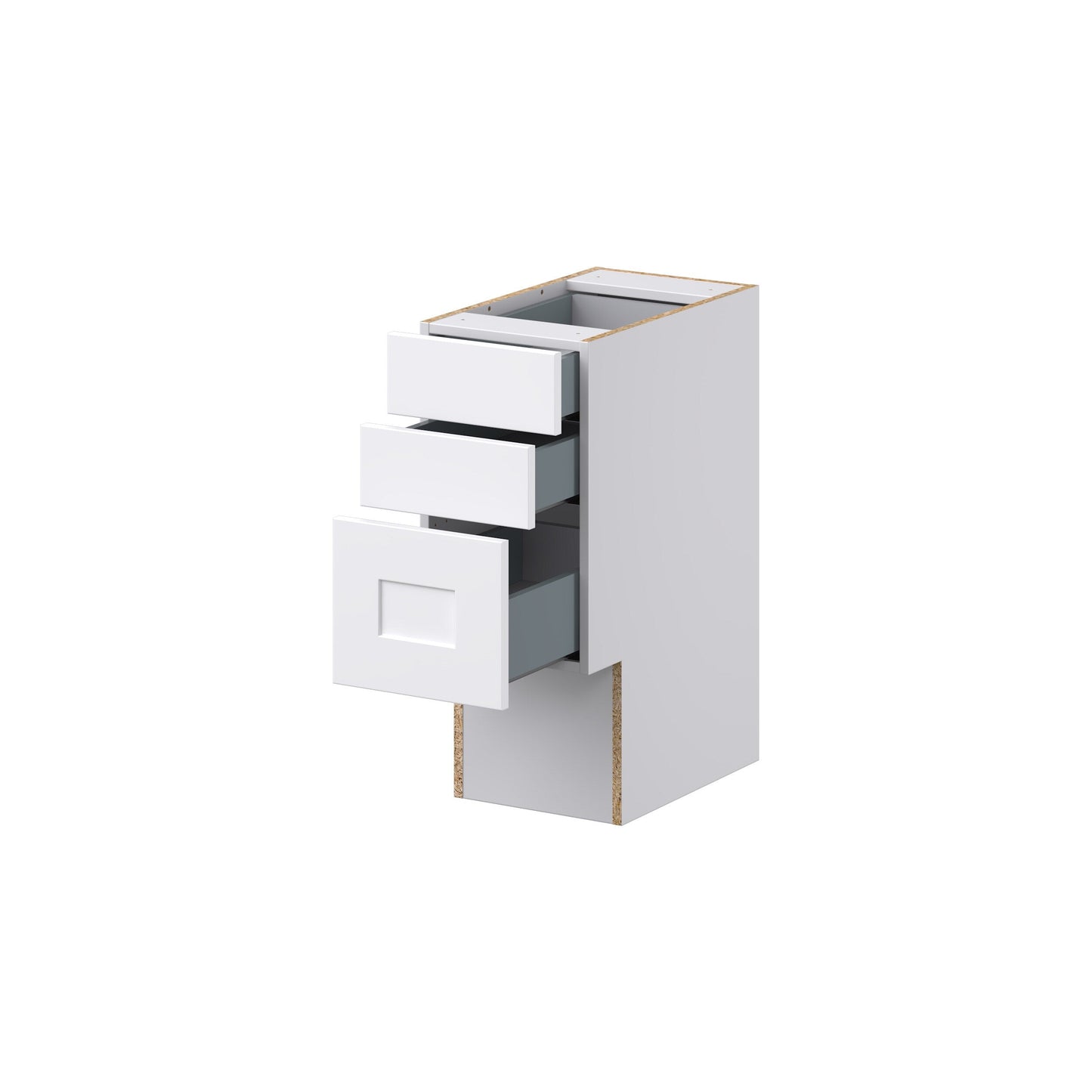 Hugo&Borg Jolie 12-in W x 30-in H x 21-in D Warm White 4-Drawer Base Fully Assembled Cabinet (Recessed Panel Style)