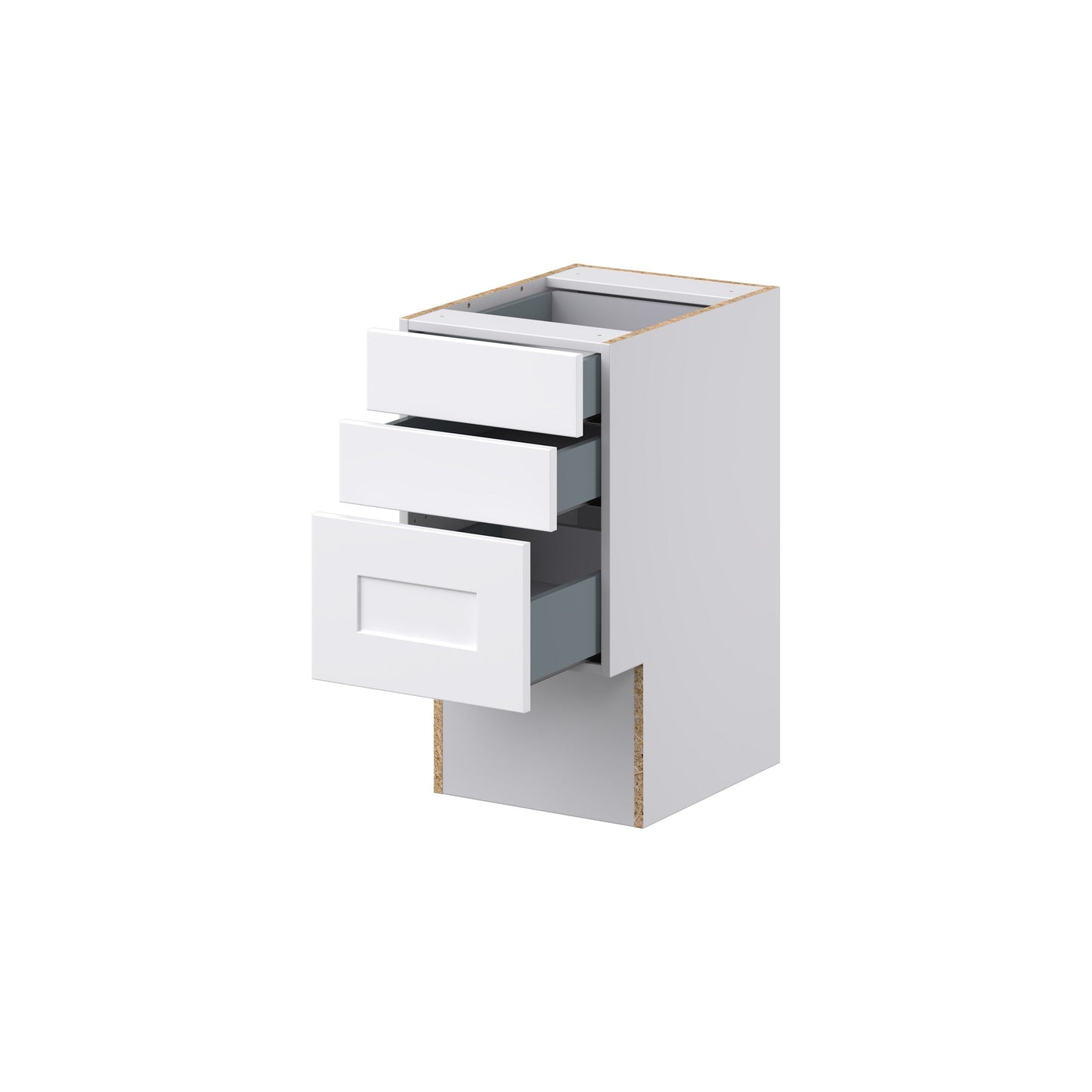 Hugo&Borg Jolie 15-in W x 30-in H x 21-in D Warm White 3-Drawer Base Fully Assembled Cabinet (Recessed Panel Style)