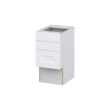 Hugo&Borg Jolie 15-in W x 30-in H x 21-in D Warm White 3-Drawer Base Fully Assembled Cabinet (Recessed Panel Style)