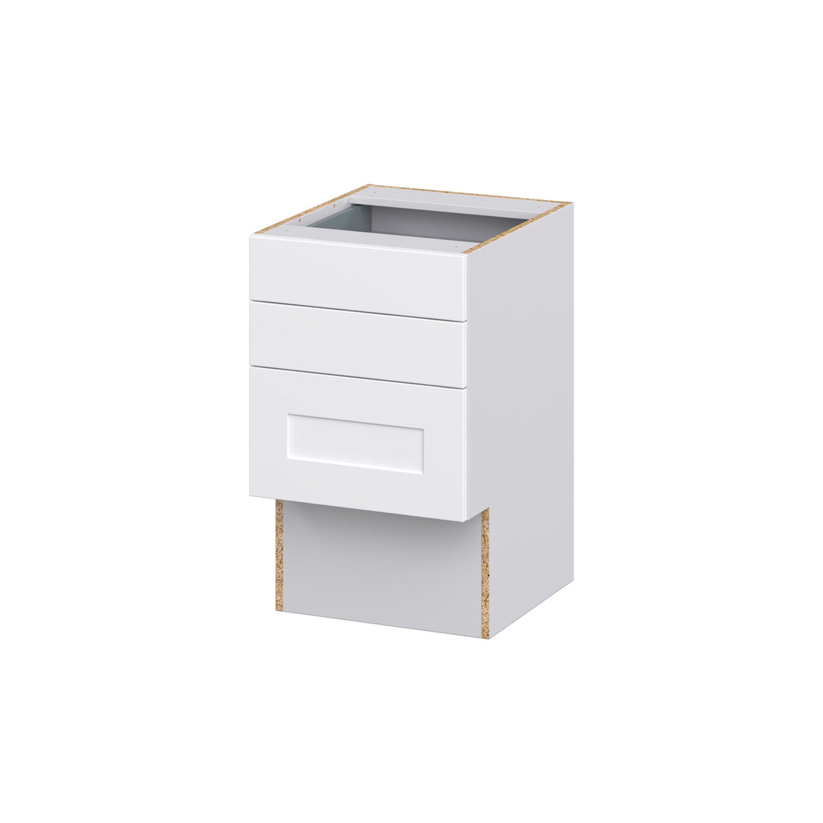 Hugo&Borg Jolie 18-in W x 30-in H x 21-in D Warm White 3-Drawer Base Fully Assembled Cabinet (Recessed Panel Style)