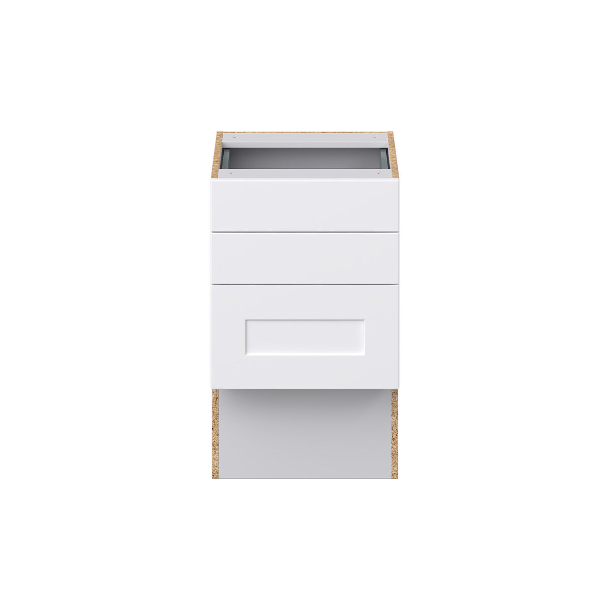 Hugo&Borg Jolie 18-in W x 30-in H x 21-in D Warm White 3-Drawer Base Fully Assembled Cabinet (Recessed Panel Style)