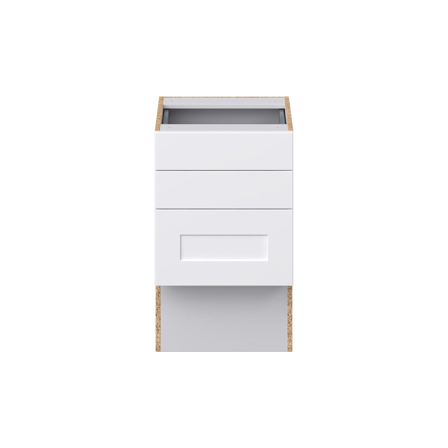 Hugo&Borg Jolie 18-in W x 30-in H x 21-in D Warm White 3-Drawer Base Fully Assembled Cabinet (Recessed Panel Style)