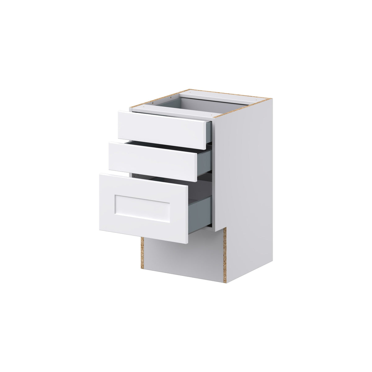 Hugo&Borg Jolie 18-in W x 30-in H x 21-in D Warm White 3-Drawer Base Fully Assembled Cabinet (Recessed Panel Style)