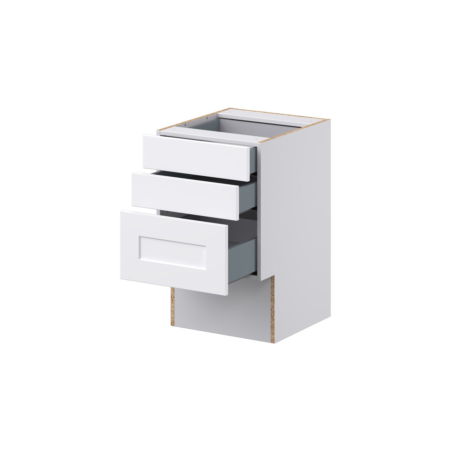 Hugo&Borg Jolie 18-in W x 30-in H x 21-in D Warm White 3-Drawer Base Fully Assembled Cabinet (Recessed Panel Style)