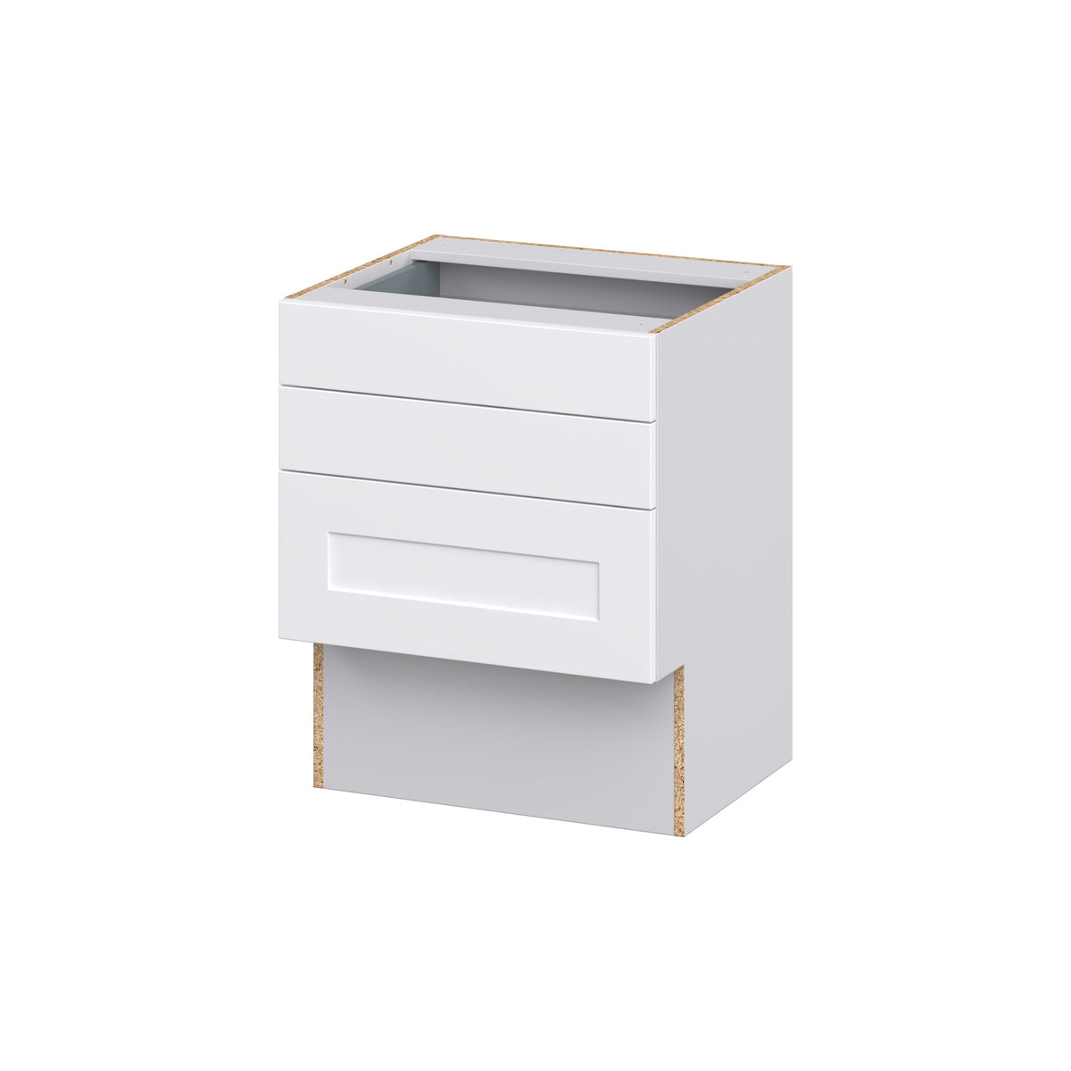 Hugo&Borg Jolie 24-in W x 30-in H x 21-in D Warm White 3-Drawer Base Fully Assembled Cabinet (Recessed Panel Style)