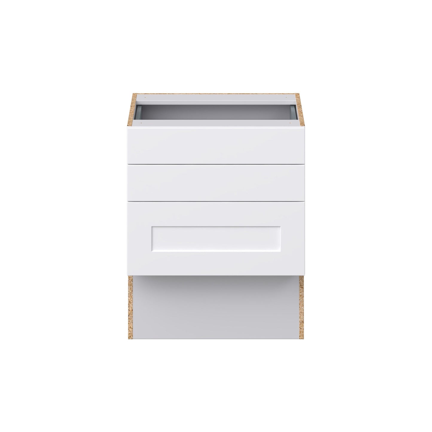 Hugo&Borg Jolie 24-in W x 30-in H x 21-in D Warm White 3-Drawer Base Fully Assembled Cabinet (Recessed Panel Style)