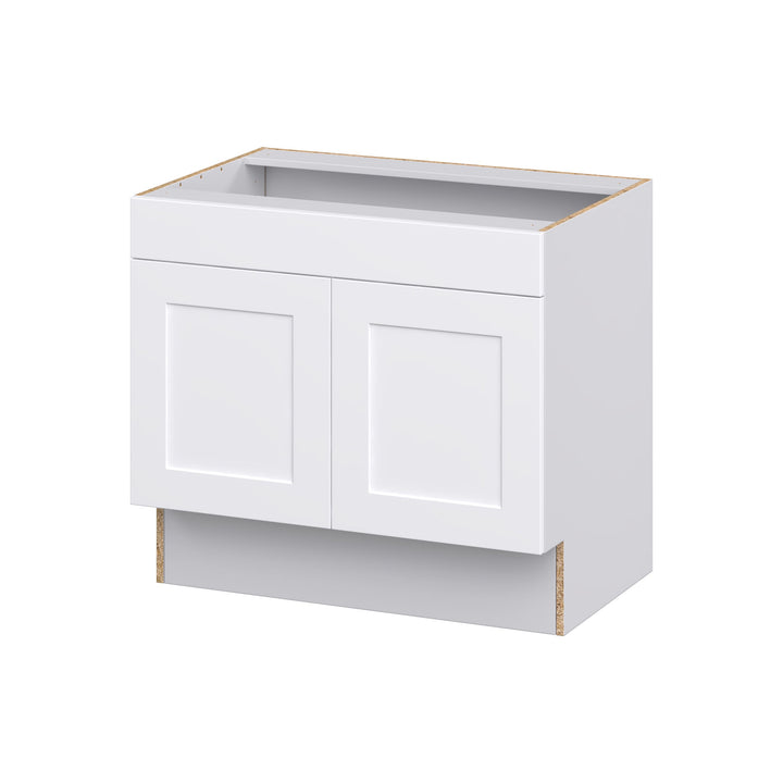 Hugo&Borg Jolie 36-in W x 32.5-in H x 24-in D Warm White Sink Base Fully Assembled Cabinet (Recessed Panel Shaker Style)