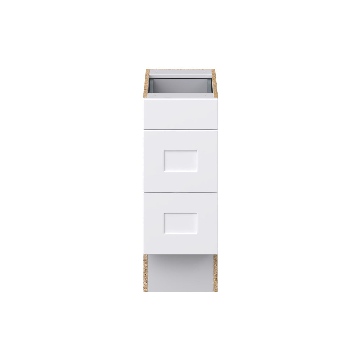 Hugo&Borg 12-in W x 32.5-in H x 24-in D Warm White 3-Drawer Base Fully Assembled Cabinet (Recessed Panel Style)