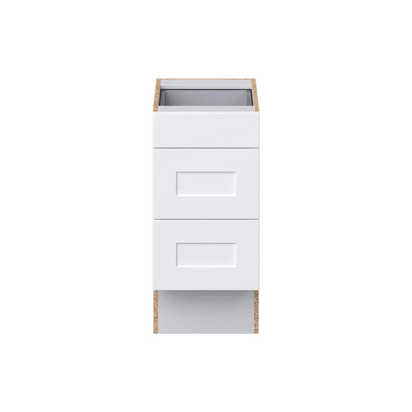 Hugo&Borg Jolie 15-in W x 32.5-in H x 25-in D Warm White 3-Drawer Base Fully Assembled Cabinet (Recessed Panel Style)