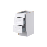 Hugo&Borg Jolie 15-in W x 32.5-in H x 25-in D Warm White 3-Drawer Base Fully Assembled Cabinet (Recessed Panel Style)