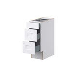 Hugo&Borg 12-in W x 32.5-in H x 24-in D Warm White 3-Drawer Base Fully Assembled Cabinet (Recessed Panel Style)