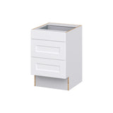 Hugo&Borg Jolie 21-in W x 32.5-in H x 24-in D Warm White 3-Drawer Base Fully Assembled Cabinet (Recessed Panel Style)