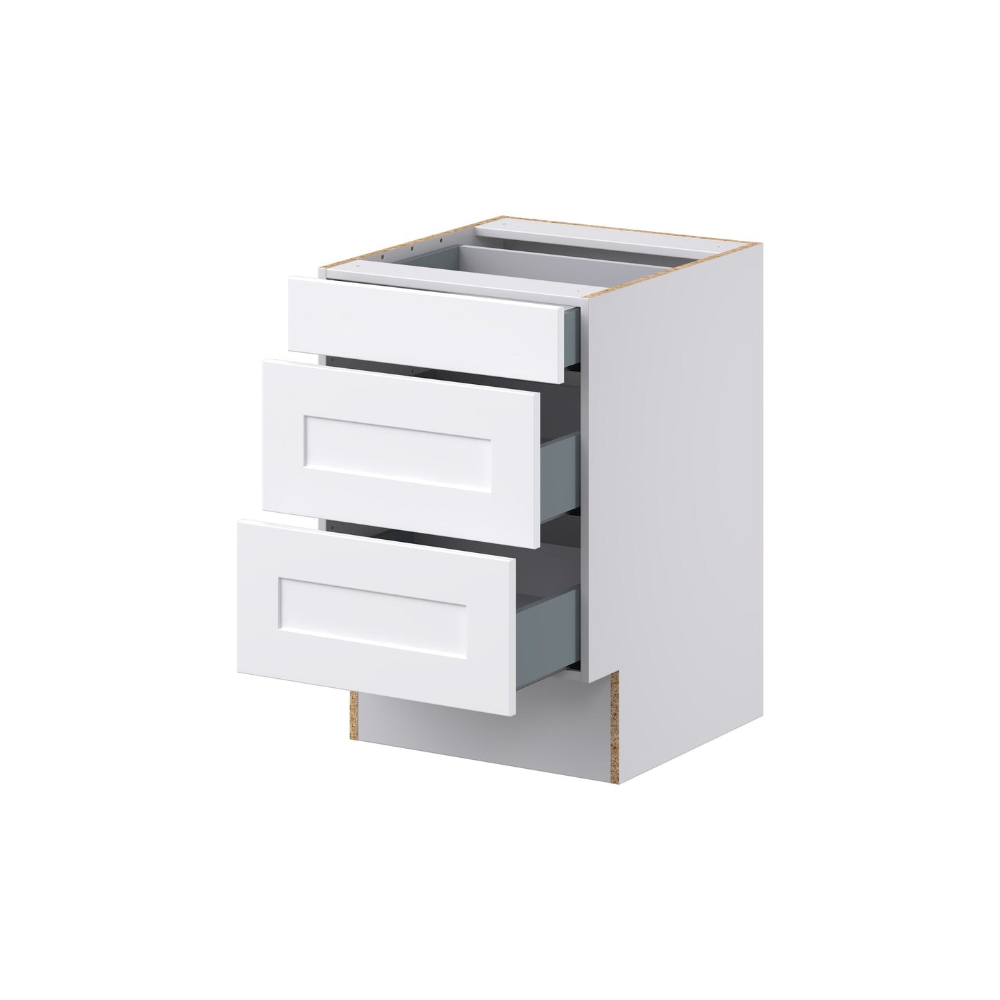 Hugo&Borg Jolie 21-in W x 32.5-in H x 24-in D Warm White 3-Drawer Base Fully Assembled Cabinet (Recessed Panel Style)