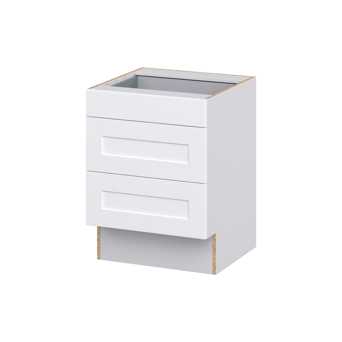 Hugo&Borg 24-in W x 32.5-in H x 24-in D Warm White 3-Drawer Base Fully Assembled Cabinet (Recessed Panel Style)
