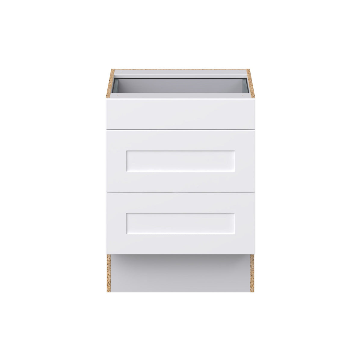 Hugo&Borg 24-in W x 32.5-in H x 24-in D Warm White 3-Drawer Base Fully Assembled Cabinet (Recessed Panel Style)