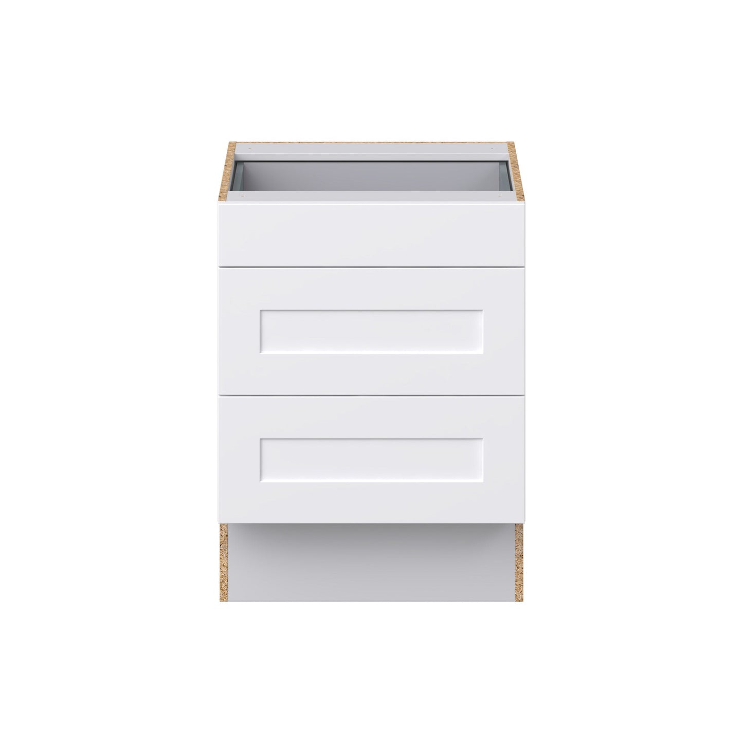 Hugo&Borg 24-in W x 32.5-in H x 24-in D Warm White 3-Drawer Base Fully Assembled Cabinet (Recessed Panel Style)