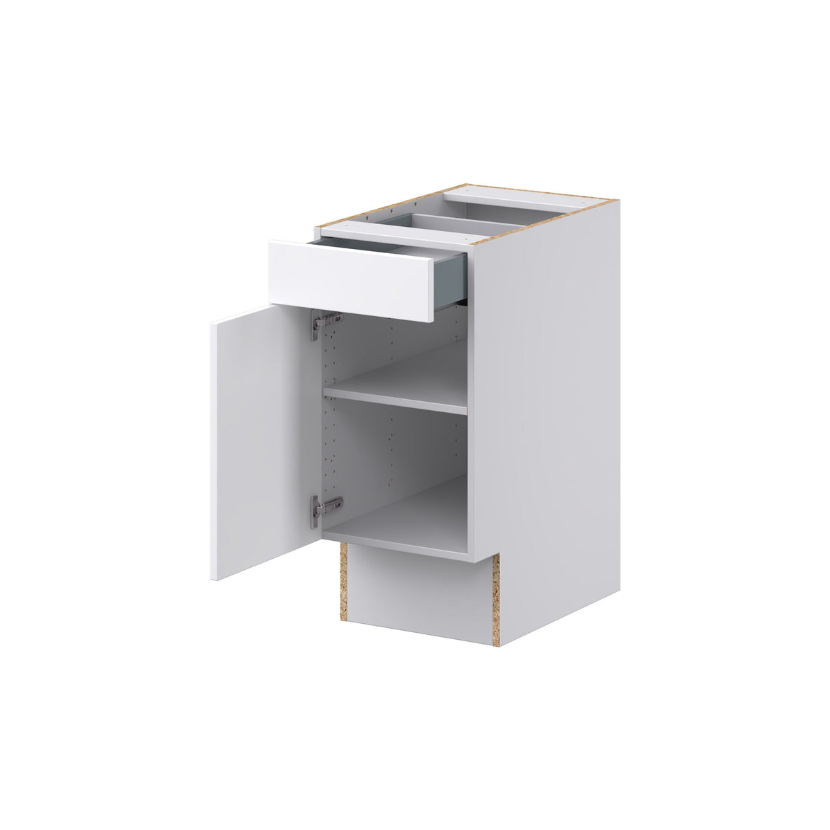 Hugo&Borg Jolie 15-in W x 34.5-in H x 25-in D Warm White 1-Drawer Base Fully Assembled Cabinet (Recessed Panel Shaker Style)