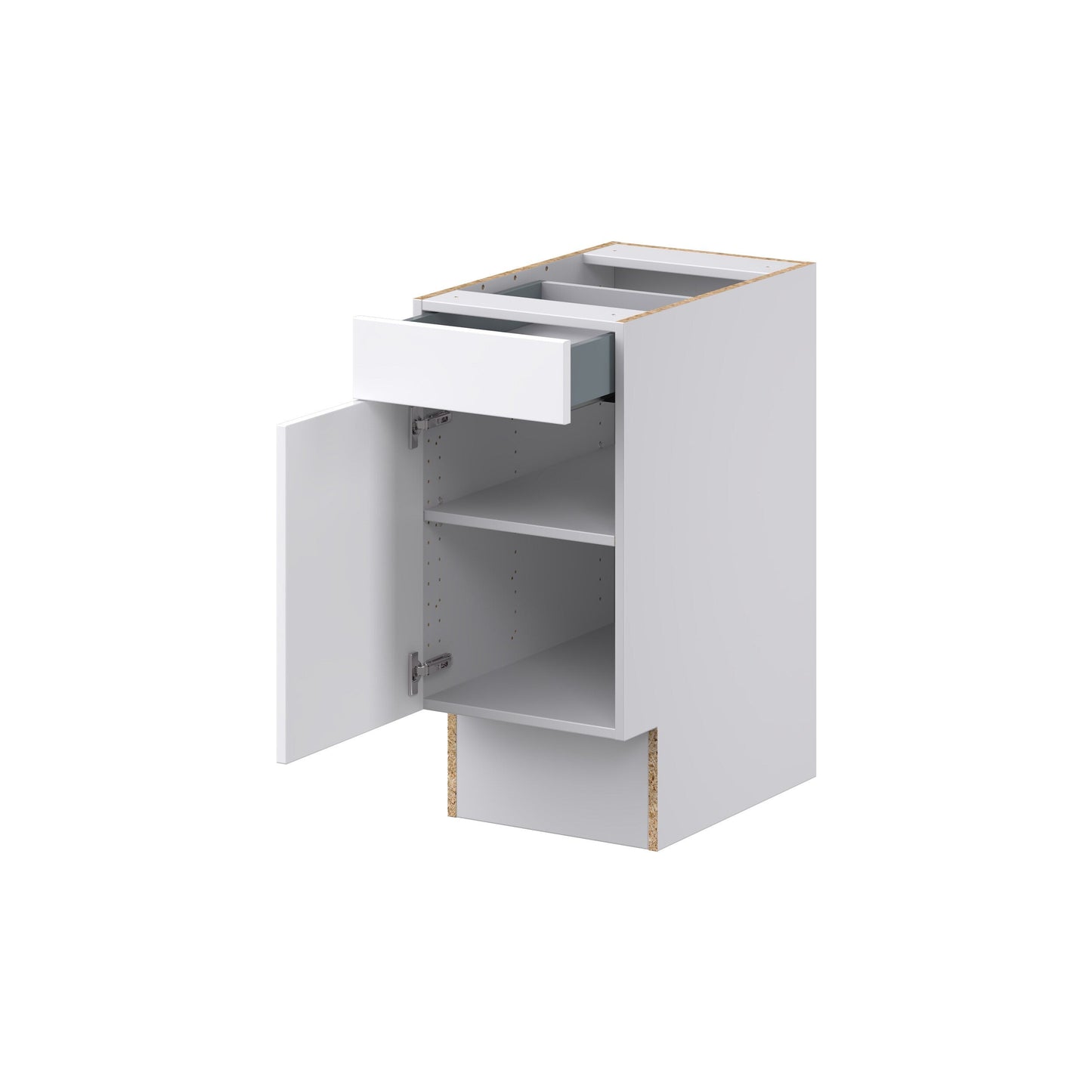 Hugo&Borg Jolie 15-in W x 34.5-in H x 25-in D Warm White 1-Drawer Base Fully Assembled Cabinet (Recessed Panel Shaker Style)
