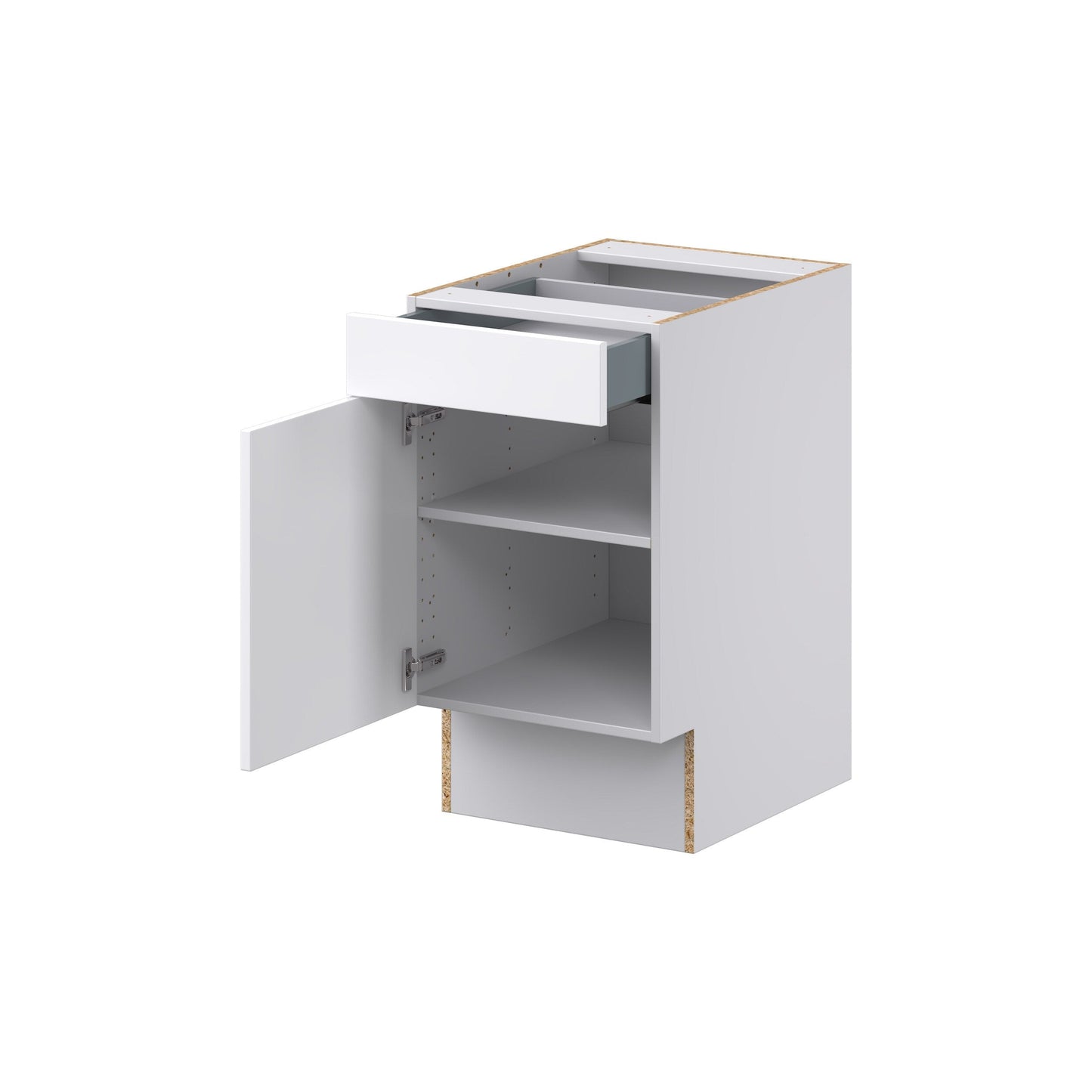 Hugo&Borg Jolie 18-in W x 34.5-in H x 25-in D Warm White 1-Drawer Base Fully Assembled Cabinet (Recessed Panel Shaker Style)