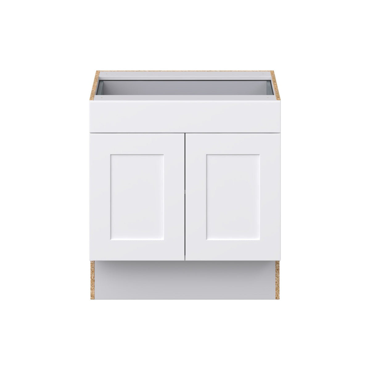 Hugo&Borg Jolie 30-in W x 32.5-in H x 24-in D Warm White 1-Drawer Base Fully Assembled Cabinet (Recessed Panel Shaker Style)