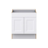 Hugo&Borg Jolie 30-in W x 32.5-in H x 24-in D Warm White 1-Drawer Base Fully Assembled Cabinet (Recessed Panel Shaker Style)