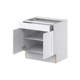 Hugo&Borg Jolie 30-in W x 32.5-in H x 24-in D Warm White 1-Drawer Base Fully Assembled Cabinet (Recessed Panel Shaker Style)