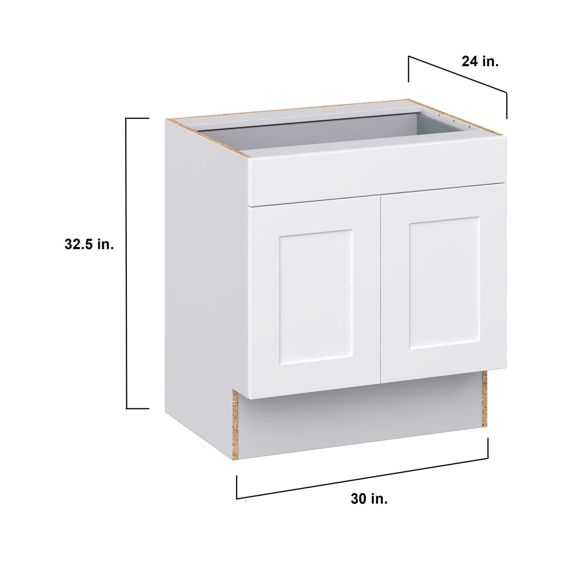 Hugo&Borg Jolie 30-in W x 32.5-in H x 24-in D Warm White 1-Drawer Base Fully Assembled Cabinet (Recessed Panel Shaker Style)
