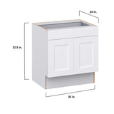 Hugo&Borg Jolie 30-in W x 32.5-in H x 24-in D Warm White 1-Drawer Base Fully Assembled Cabinet (Recessed Panel Shaker Style)