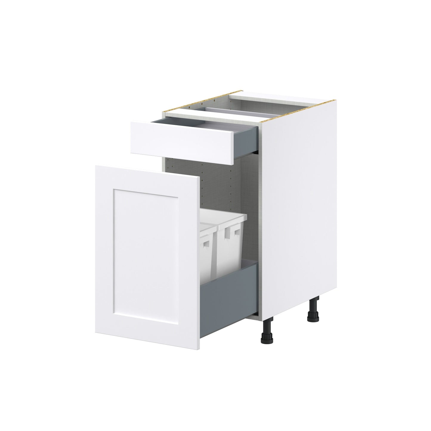 Hugo&Borg Jolie 18-in W x 34.5-in H x 24-in D Warm White 1-Drawer Pull-out Cabinet Base Fully Assembled Cabinet (Recessed Panel Style)