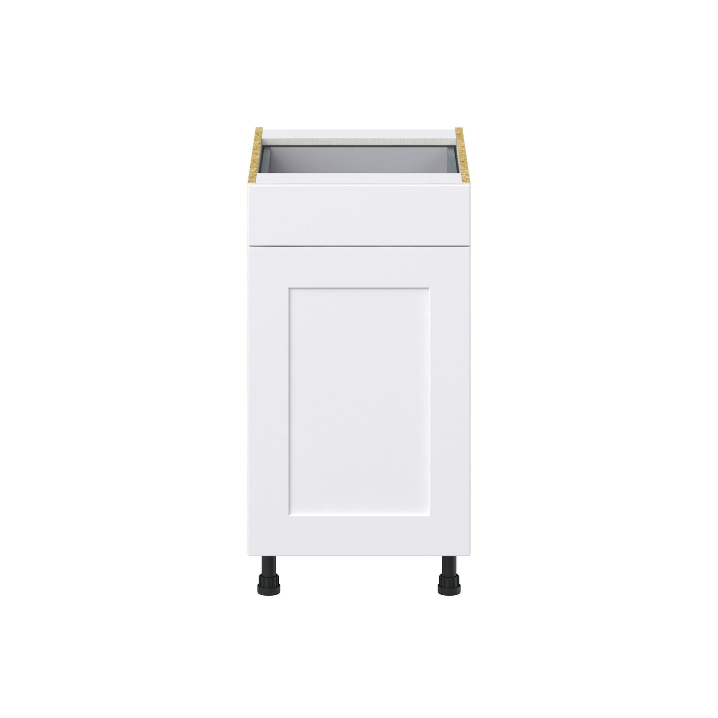 Hugo&Borg Jolie 18-in W x 34.5-in H x 24-in D Warm White 1-Drawer Pull-out Cabinet Base Fully Assembled Cabinet (Recessed Panel Style)