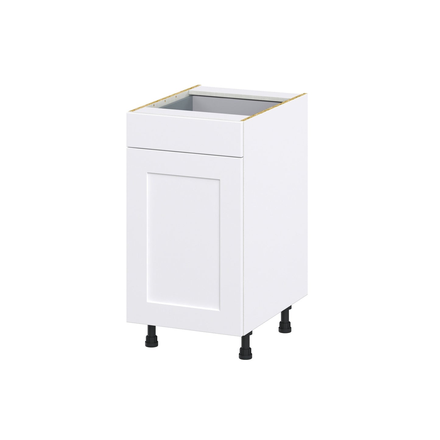 Hugo&Borg Jolie 18-in W x 34.5-in H x 24-in D Warm White 1-Drawer Pull-out Cabinet Base Fully Assembled Cabinet (Recessed Panel Style)