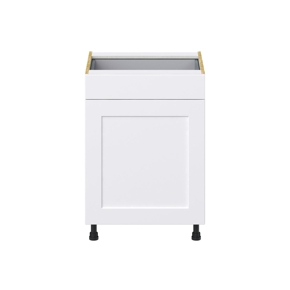 Hugo&Borg Jolie 24-in W x 34.5-in H x 24-in D Warm White 1-Drawer Pull-out Cabinet Base Fully Assembled Cabinet (Recessed Panel Style)
