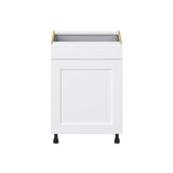 Hugo&Borg Jolie 24-in W x 34.5-in H x 24-in D Warm White 1-Drawer Pull-out Cabinet Base Fully Assembled Cabinet (Recessed Panel Style)