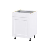 Hugo&Borg Jolie 24-in W x 34.5-in H x 24-in D Warm White 1-Drawer Pull-out Cabinet Base Fully Assembled Cabinet (Recessed Panel Style)