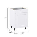 Hugo&Borg Jolie 24-in W x 34.5-in H x 24-in D Warm White 1-Drawer Pull-out Cabinet Base Fully Assembled Cabinet (Recessed Panel Style)