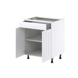 Hugo&Borg Jolie 27-in W x 34.5-in H x 24-in D Warm White 1-Drawer Base Fully Assembled Cabinet (Recessed Panel Shaker Style)