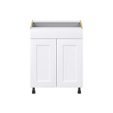 Hugo&Borg Jolie 27-in W x 34.5-in H x 24-in D Warm White 1-Drawer Base Fully Assembled Cabinet (Recessed Panel Shaker Style)