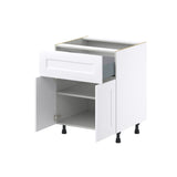 Hugo&Borg Jolie 27-in W x 34.5-in H x 25-in D Warm White 1-Drawer Base Fully Assembled Cabinet (Recessed Panel Shaker Style)